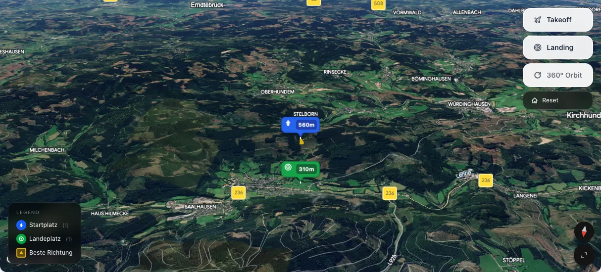 3D terrain map preview