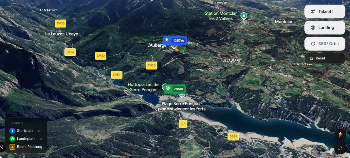 3D terrain map preview