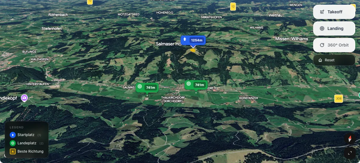 3D terrain map preview