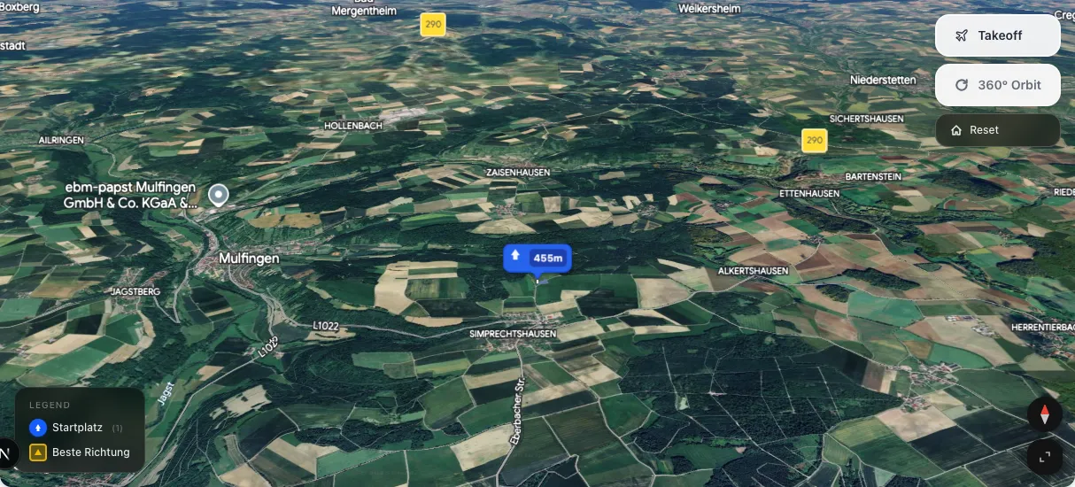 3D terrain map preview