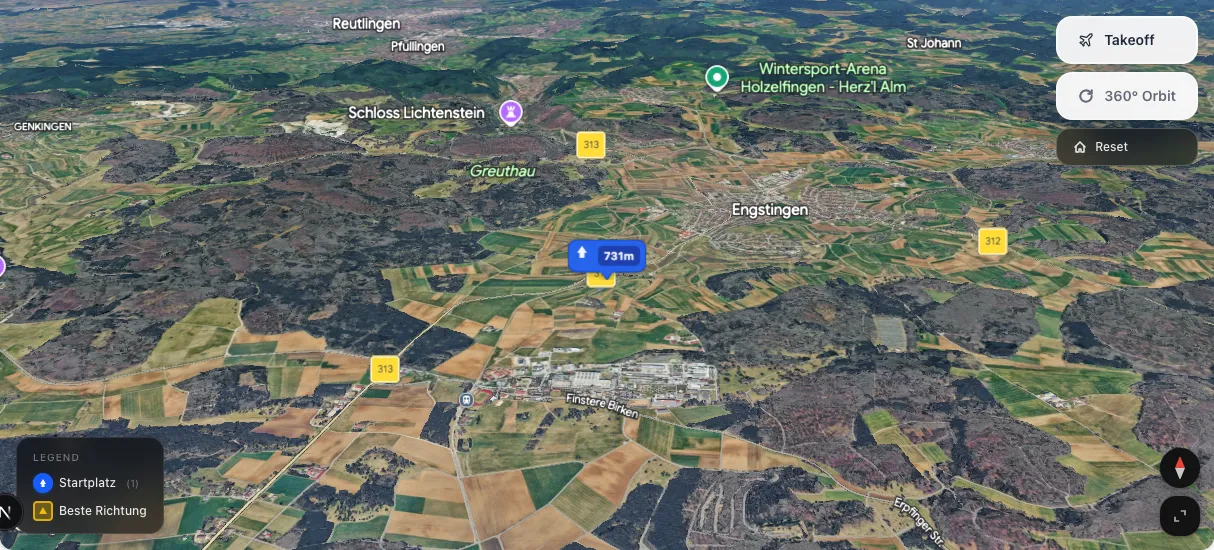 3D terrain map preview