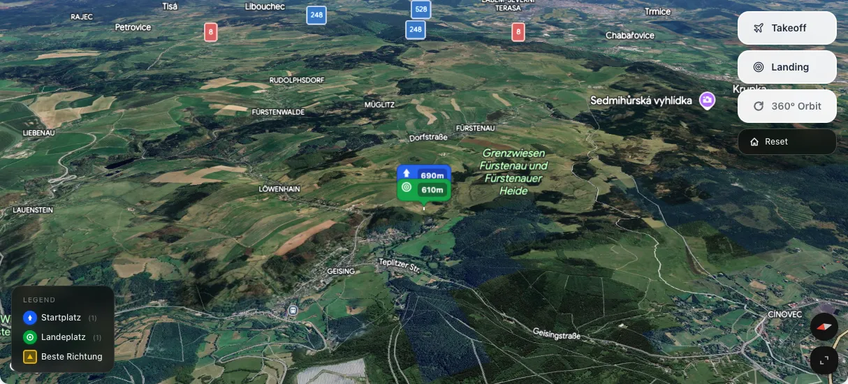 3D terrain map preview