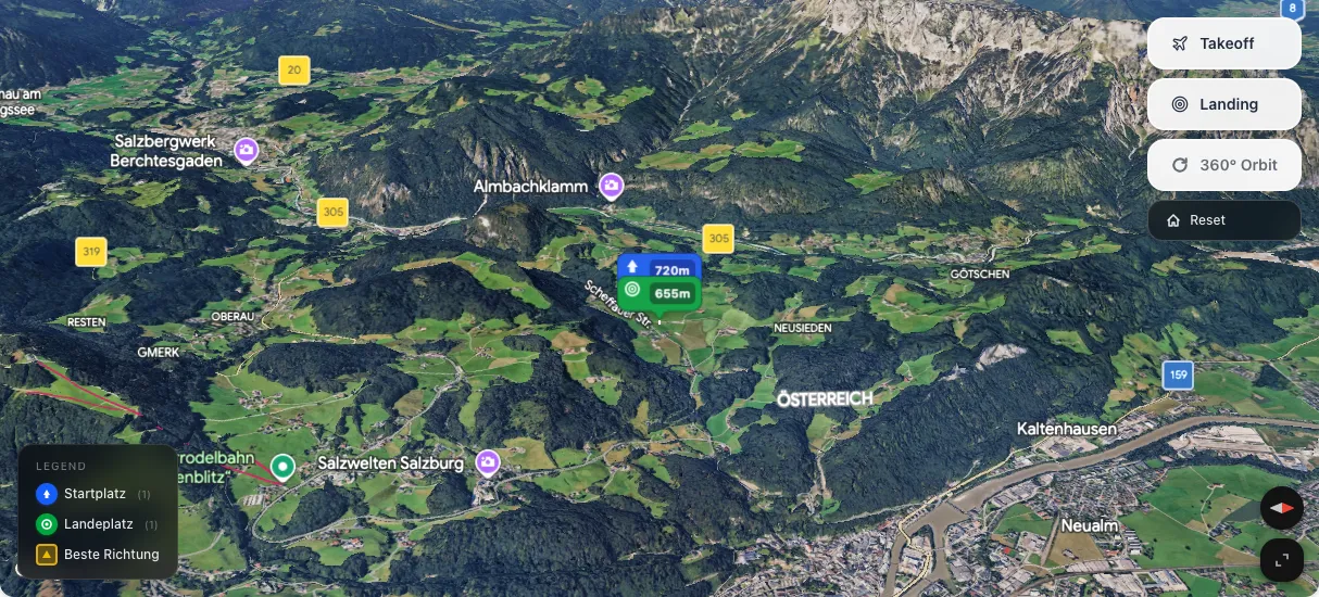 3D terrain map preview