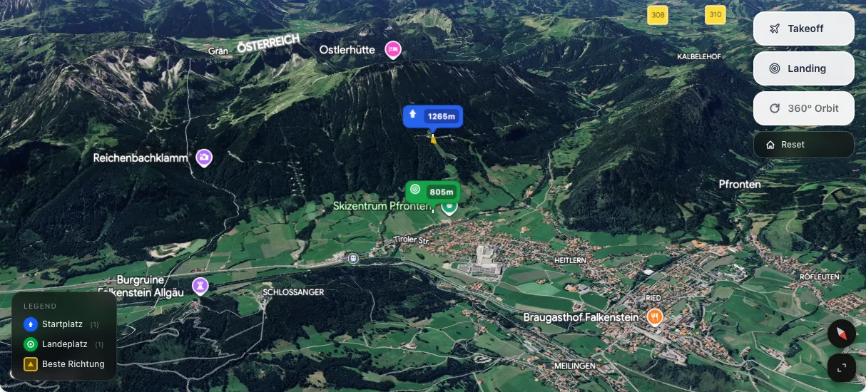 3D terrain map preview