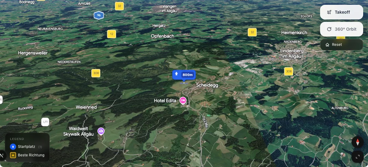 3D terrain map preview