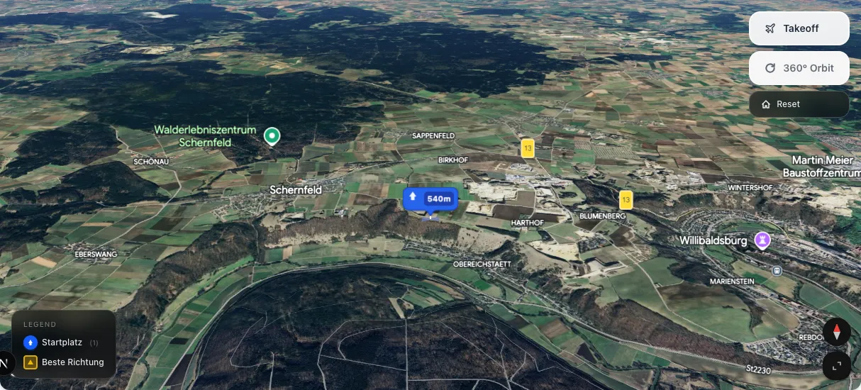 3D terrain map preview