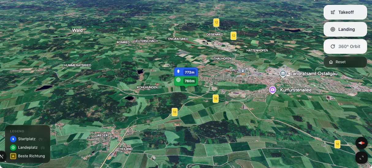 3D terrain map preview