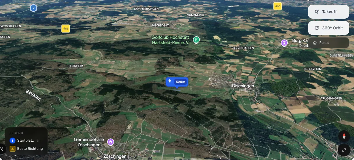 3D terrain map preview