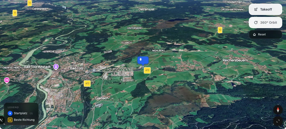 3D terrain map preview