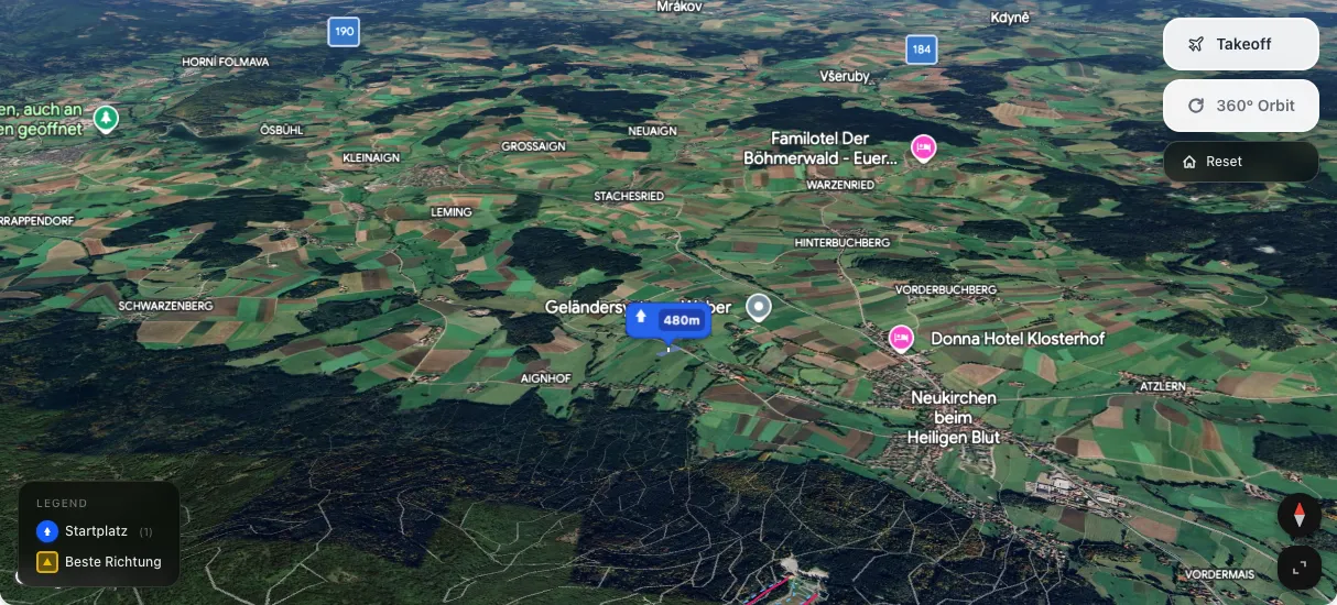 3D terrain map preview