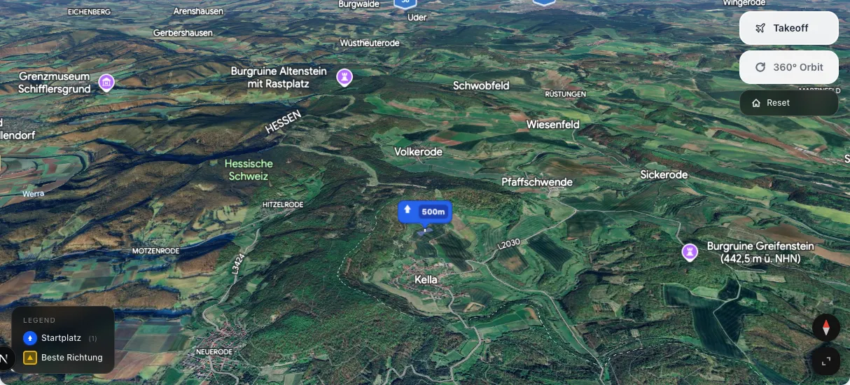 3D terrain map preview