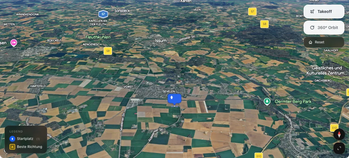 3D terrain map preview