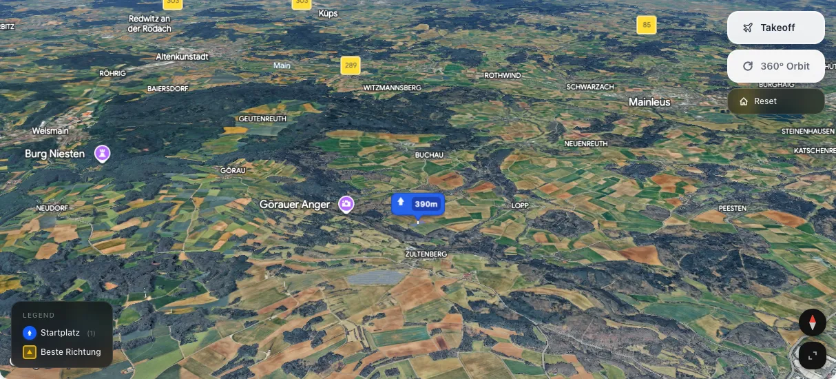 3D terrain map preview