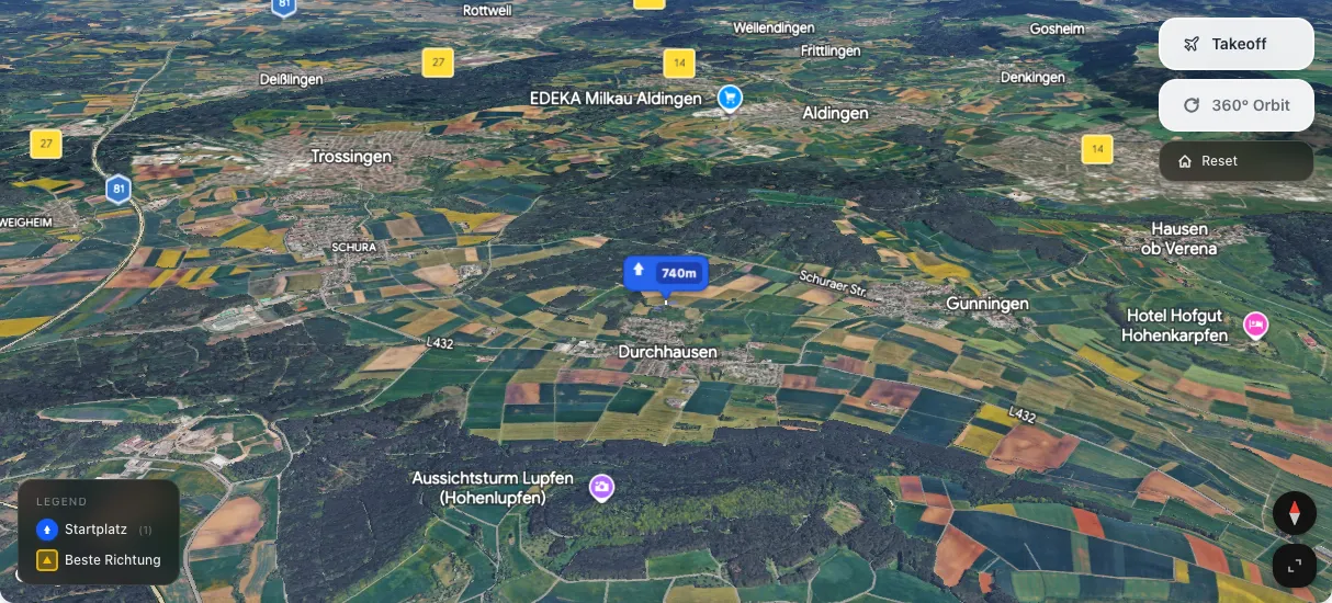 3D terrain map preview