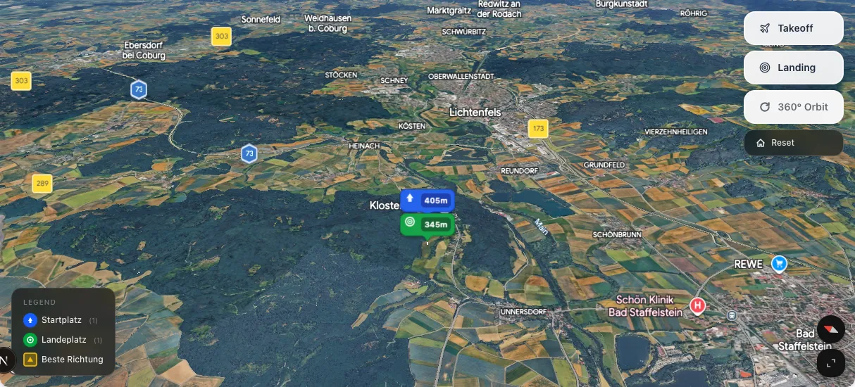 3D terrain map preview