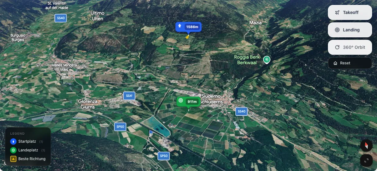 3D terrain map preview