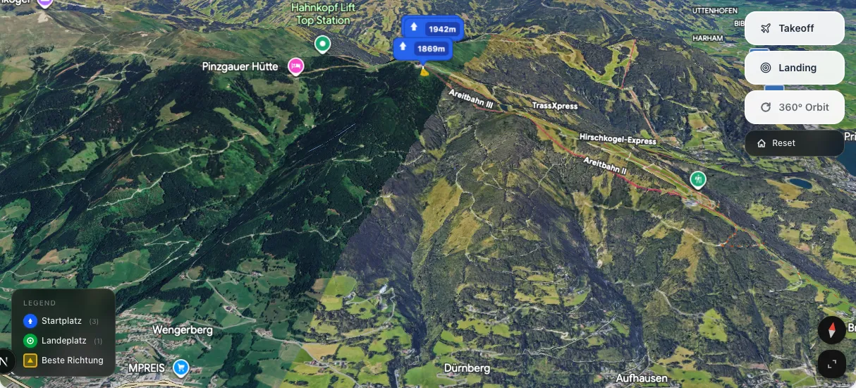 3D terrain map preview