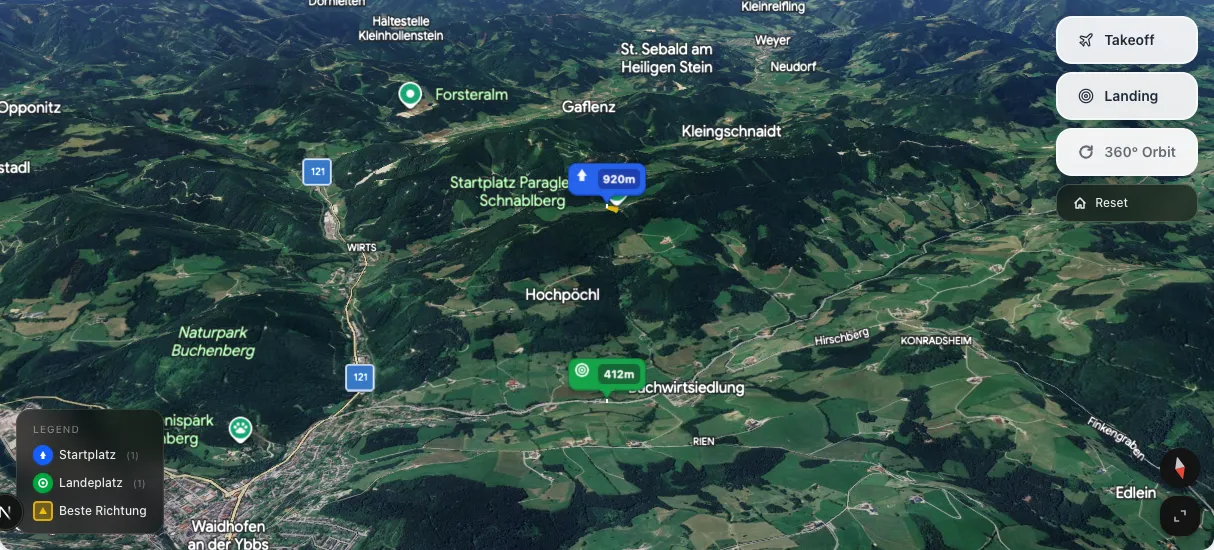 3D terrain map preview