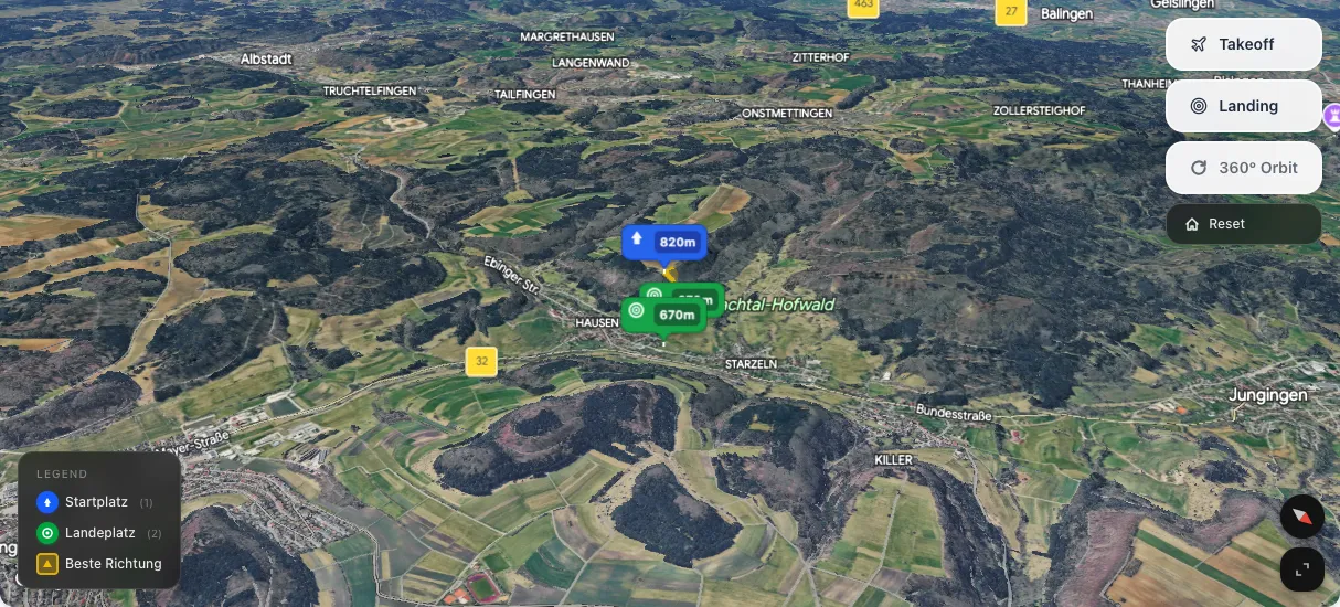 3D terrain map preview