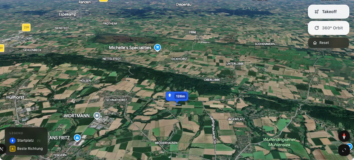 3D terrain map preview