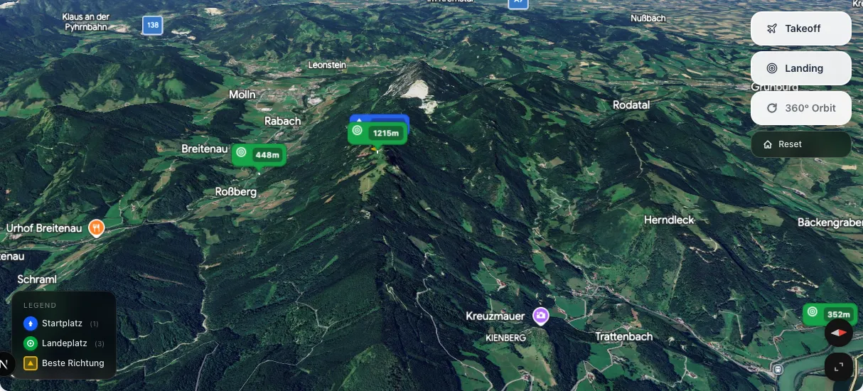 3D terrain map preview