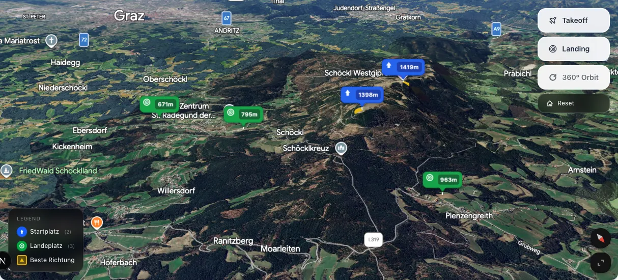 3D terrain map preview