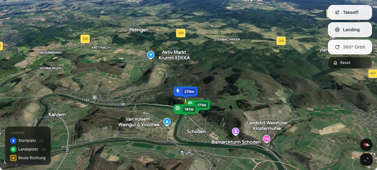 3D terrain map preview