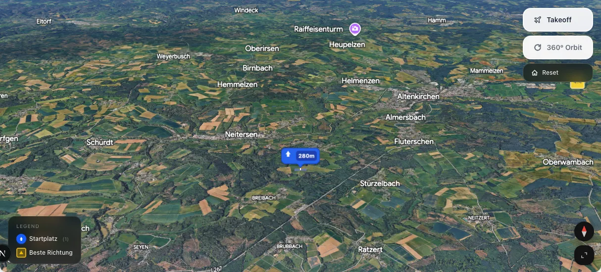 3D terrain map preview