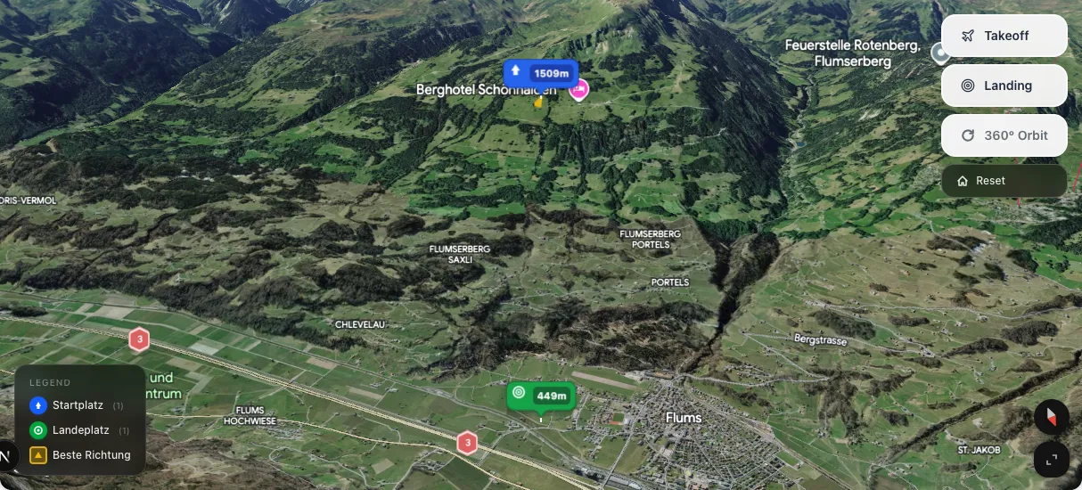 3D terrain map preview