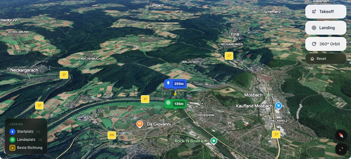 3D terrain map preview