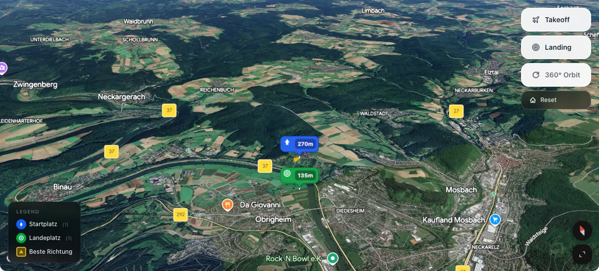 3D terrain map preview