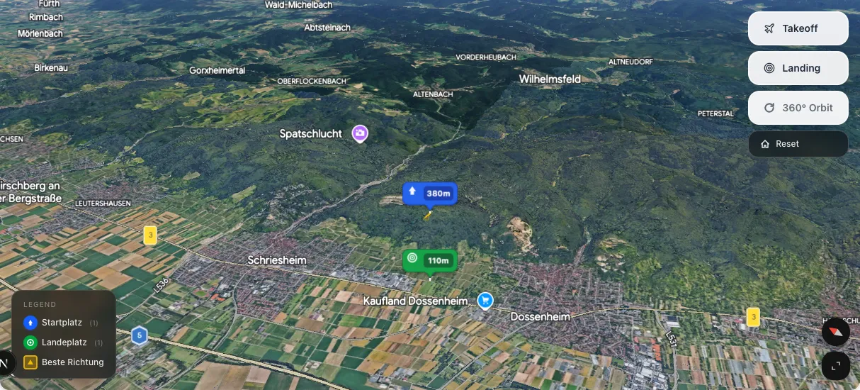 3D terrain map preview