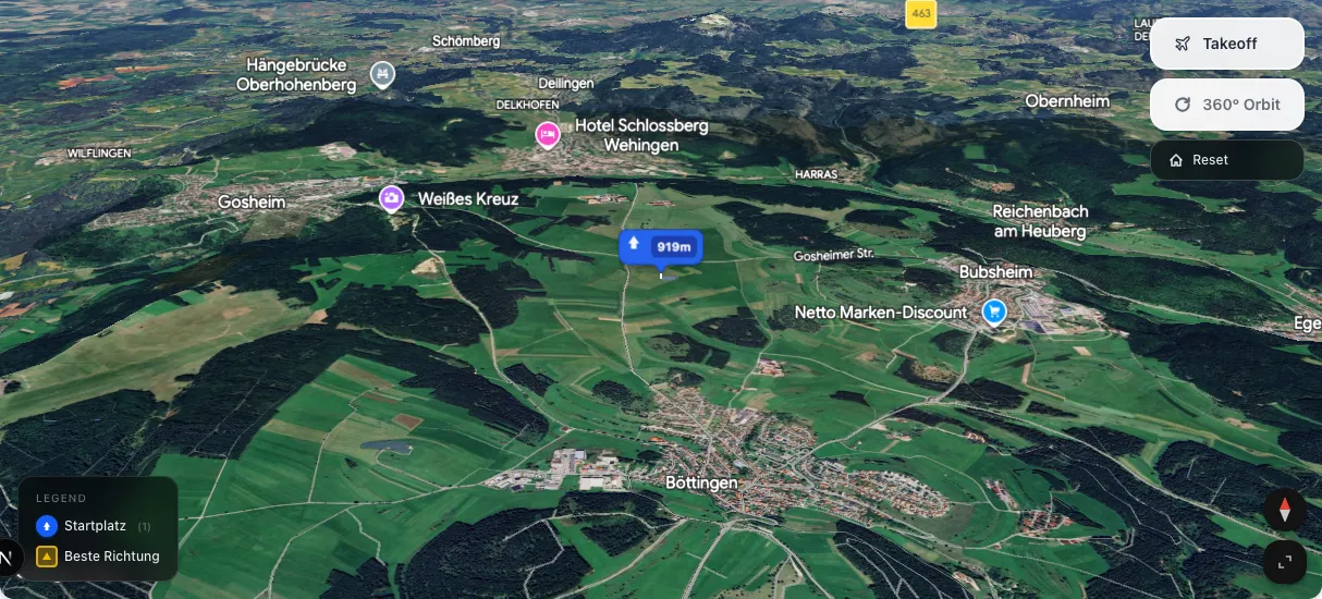 3D terrain map preview