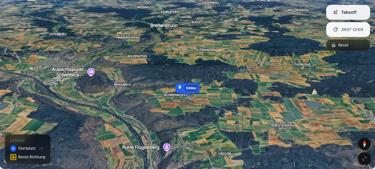 3D terrain map preview