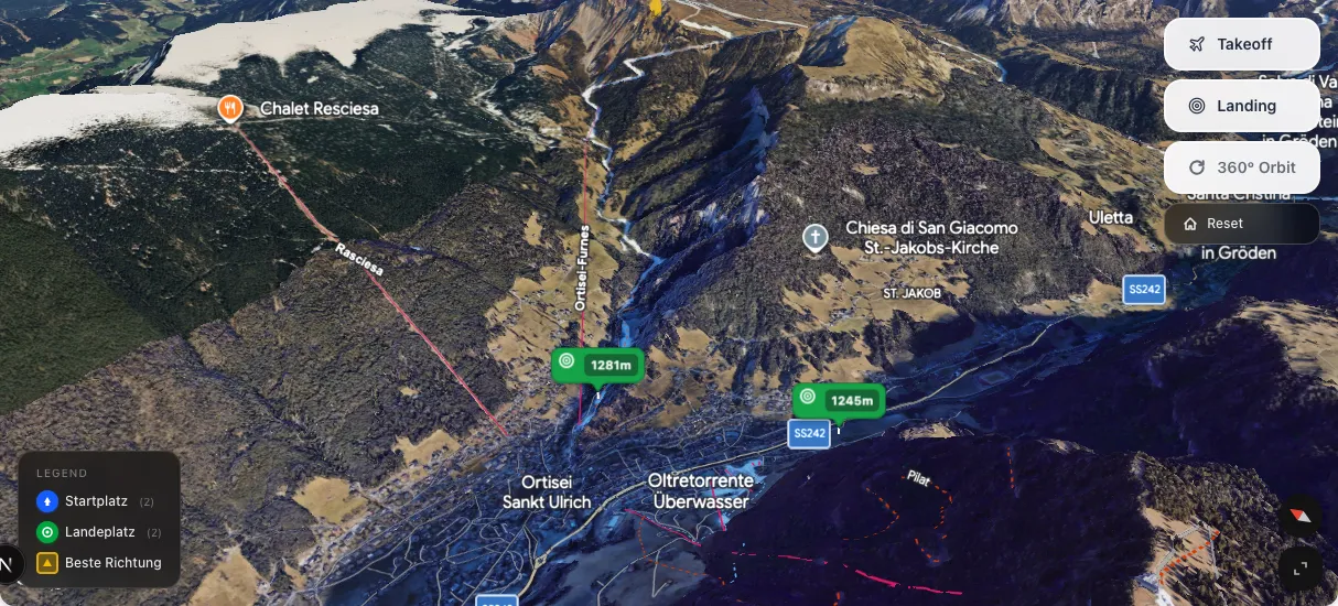 3D terrain map preview