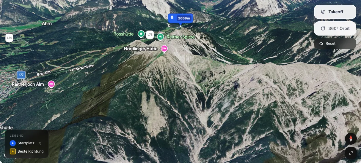 3D terrain map preview