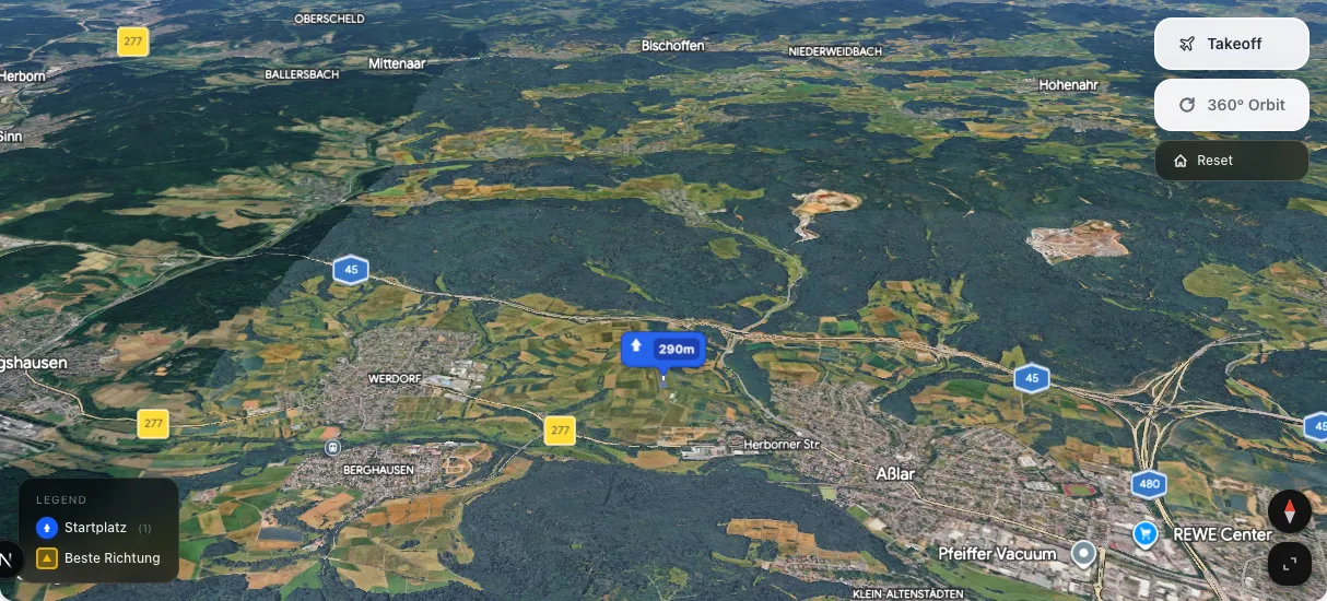 3D terrain map preview