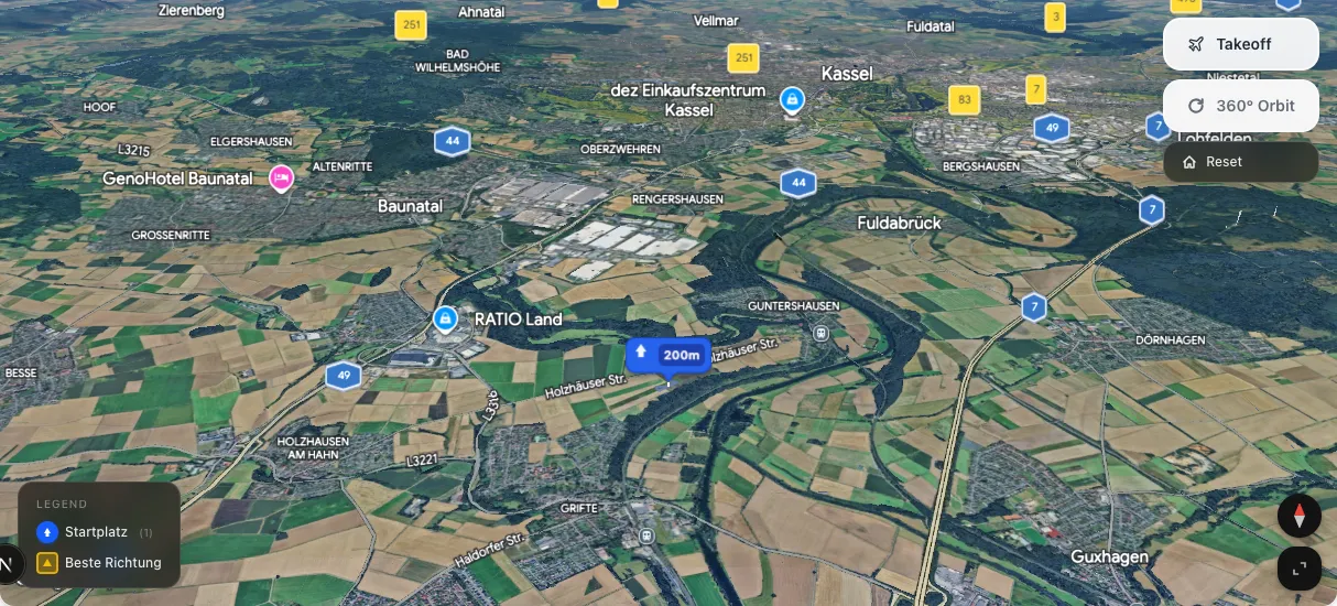3D terrain map preview
