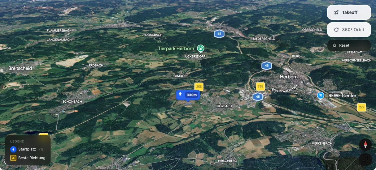 3D terrain map preview