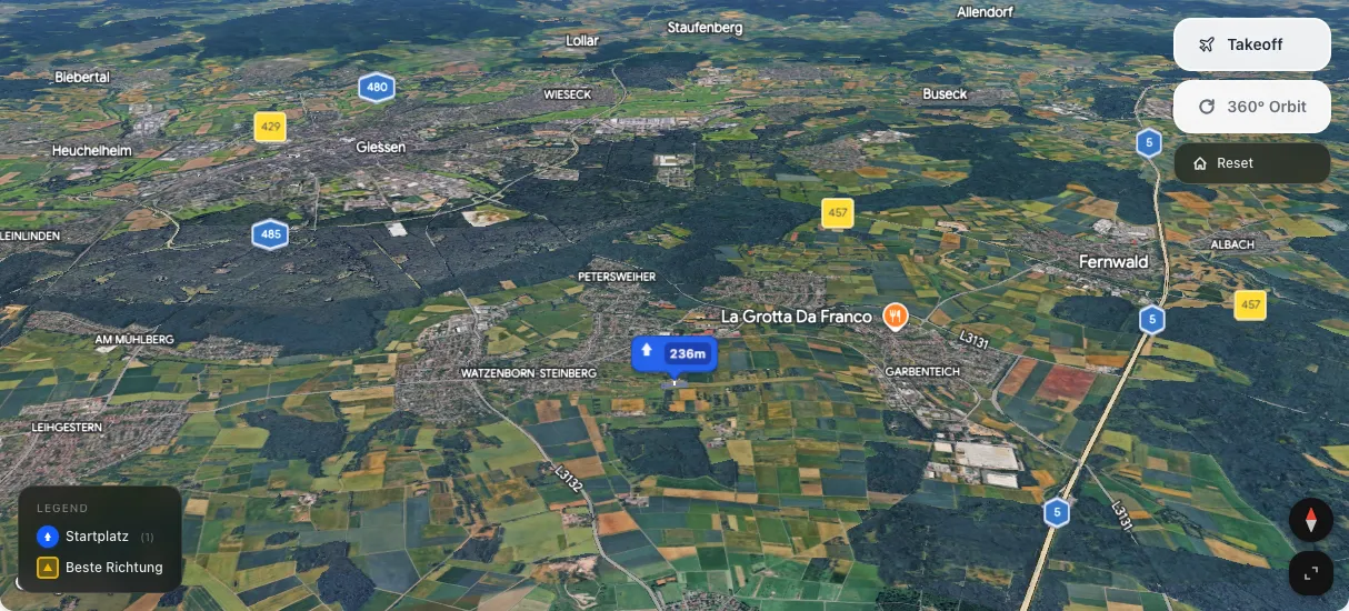 3D terrain map preview