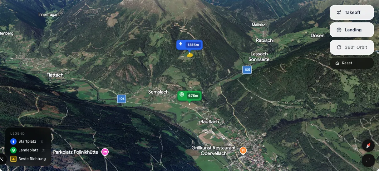 3D terrain map preview