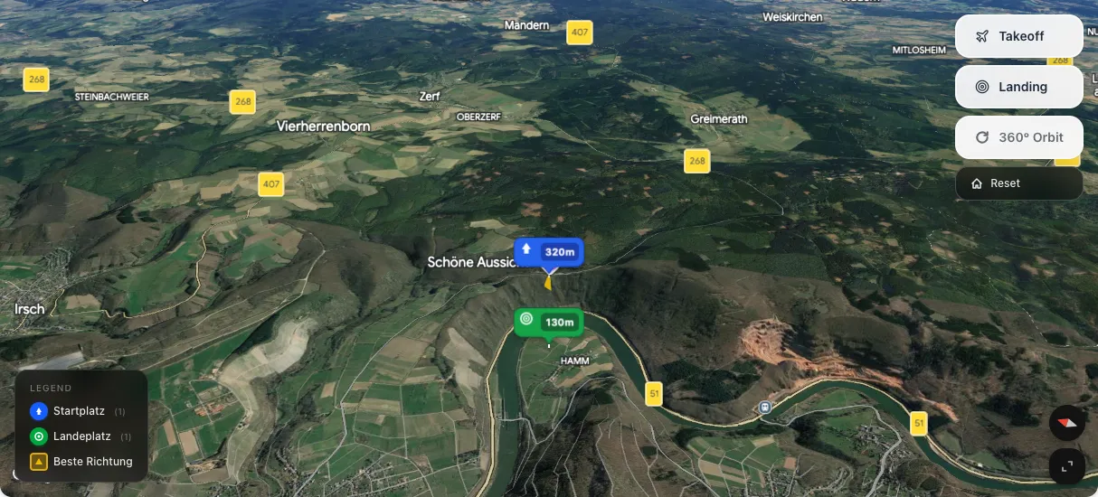 3D terrain map preview