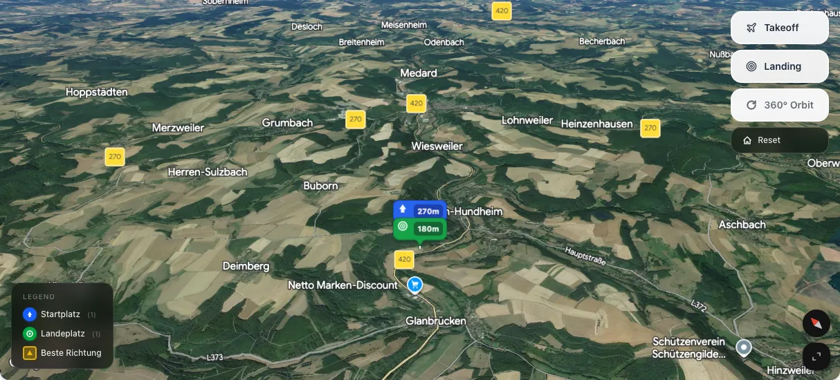 3D terrain map preview