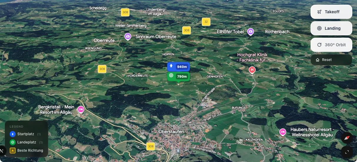 3D terrain map preview