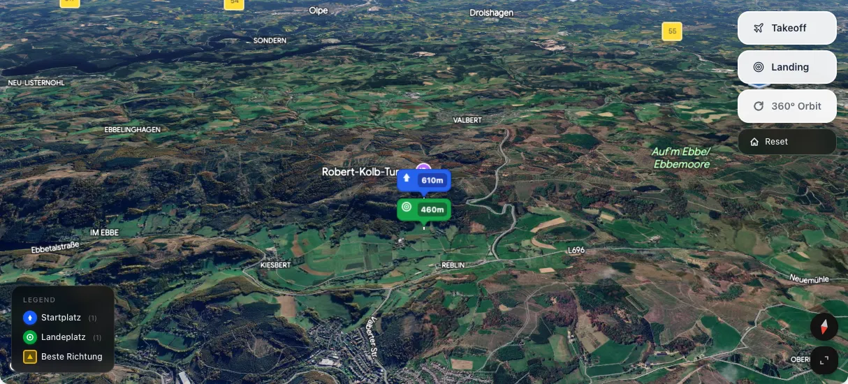 3D terrain map preview