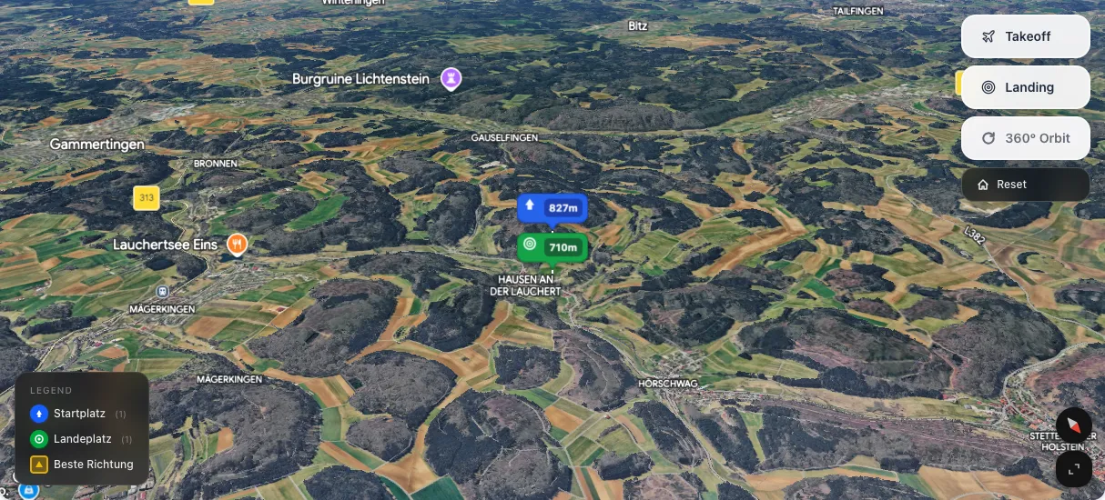 3D terrain map preview