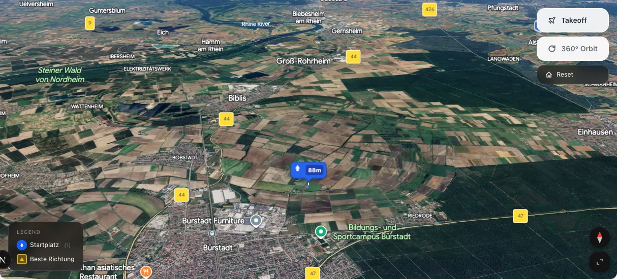 3D terrain map preview