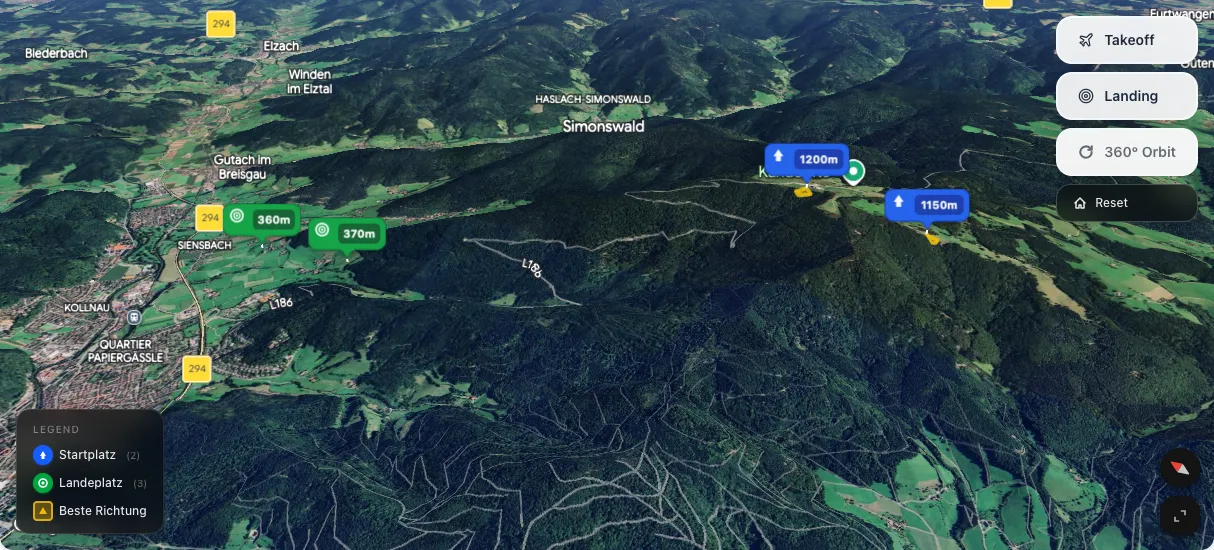 3D terrain map preview