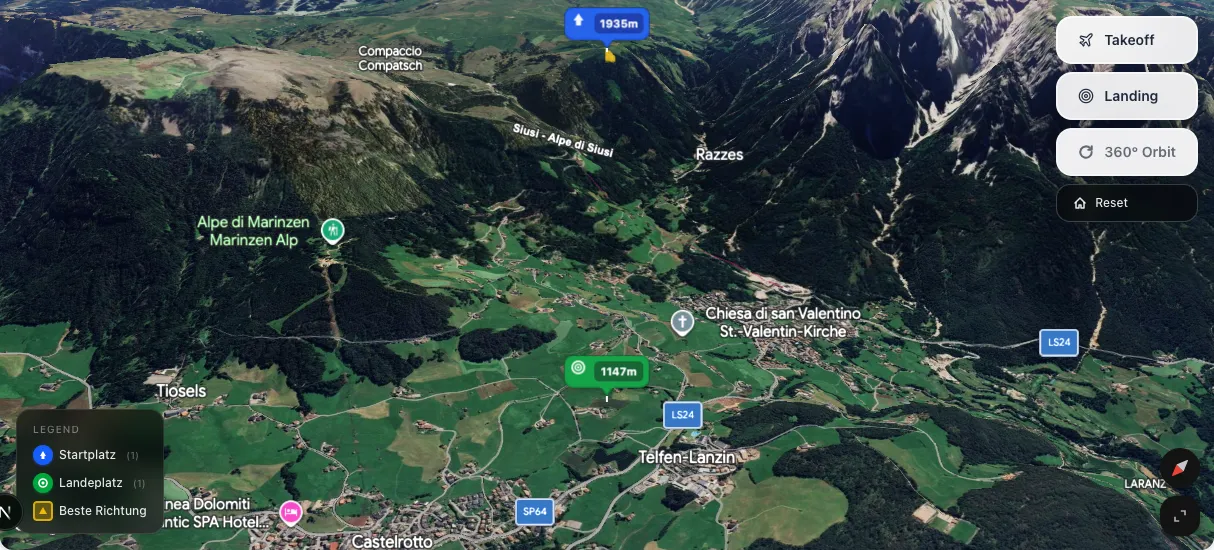 3D terrain map preview