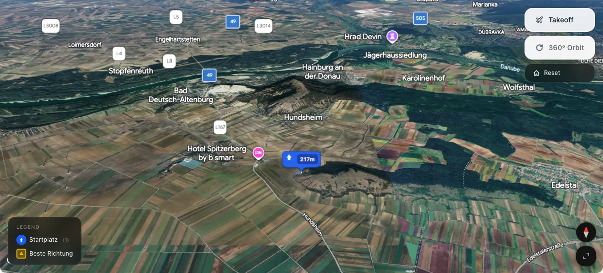 3D terrain map preview